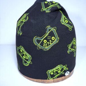 Minecraft Beanie Toque Hat X Box Game Controller All Over Design Black Green